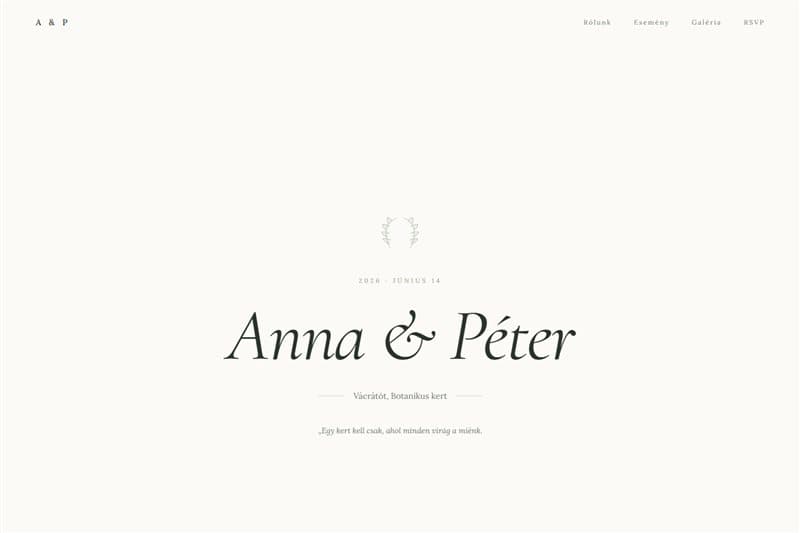 Spring Meadow wedding website template preview